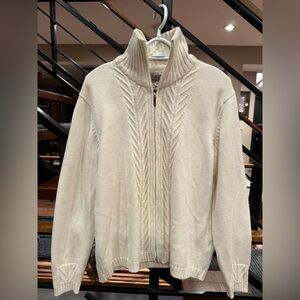 Quiet Luxury Classic Cable Knit Zip-Up Sweater